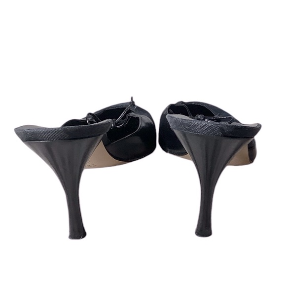 GUCCI Vintage GG Monogram Canvas Printed Bow Mules, in Black Sz 40 - Picture 5 of 8